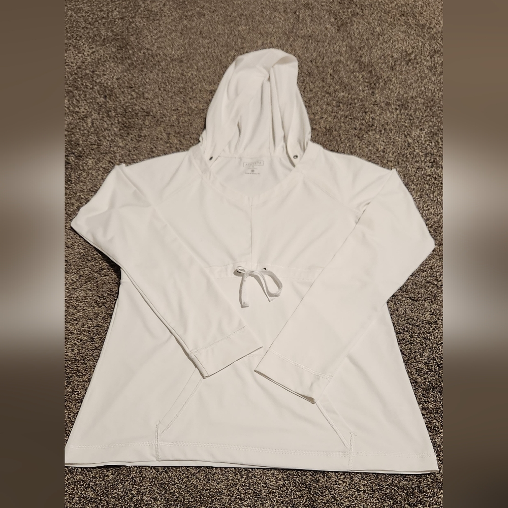 ATHLETA Women Hooded Long Sleeve Shirt Small White